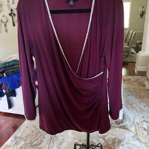 MSK blouse with rhinestones.